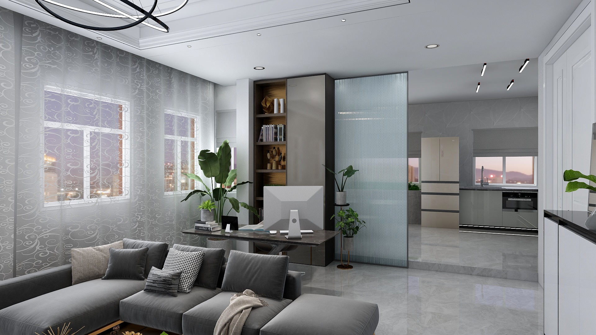 君诚装饰设计师焦-瑞和园89.50㎡B户型3室2厅1卫装修效果图