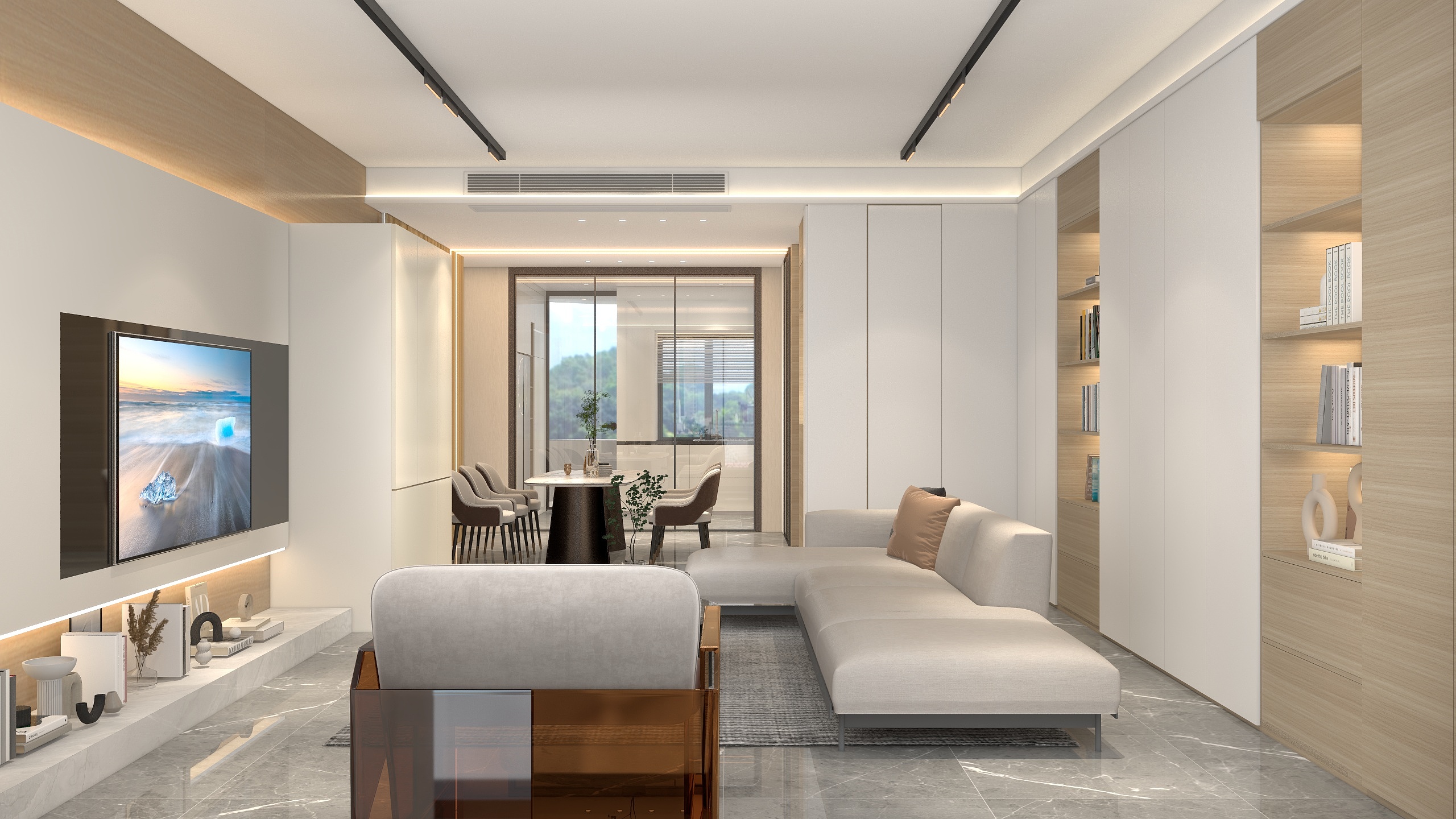 廸偉-简雅小区-133方现代简约3居装修效果图