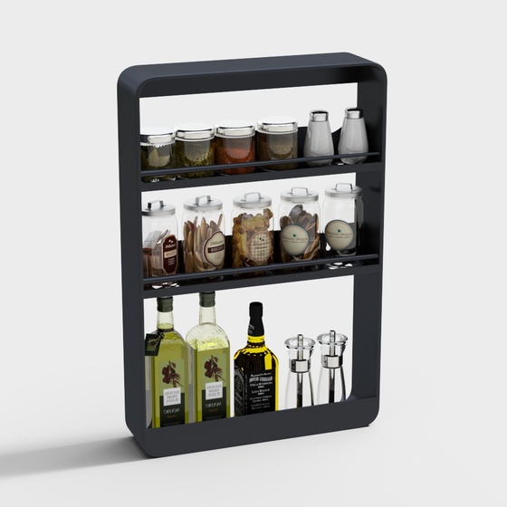 Modern Hang Spice Rack,Wall Spice Rack,black