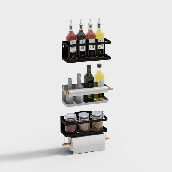 Asian Hang Spice Rack,Wall Spice Rack,black