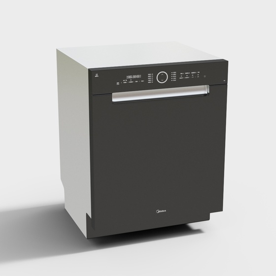 Gray Dishwasher 3D Model