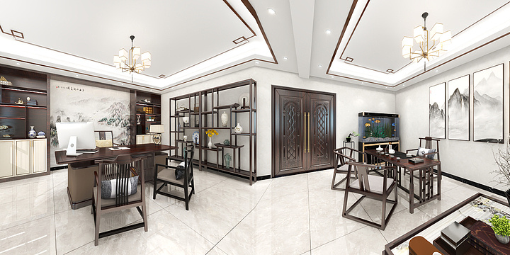室内全景-姜敏办公室-装修设计方案