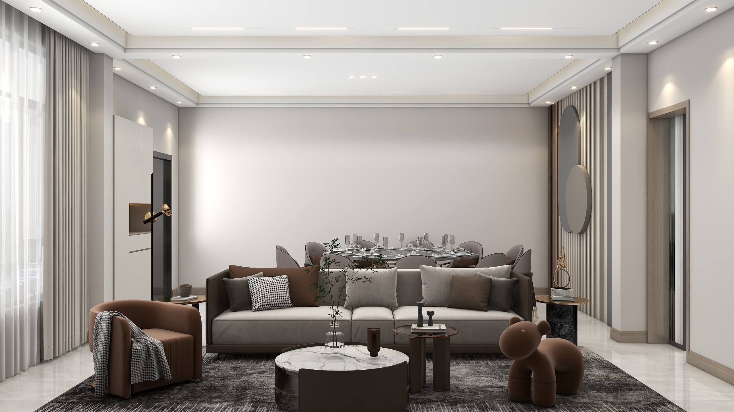 李青越-169方现代简约风格三居室装修效果图