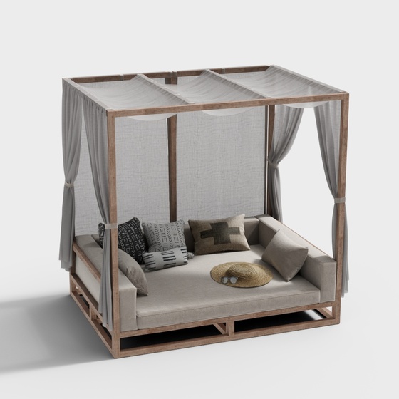 Asian Outdoor Sofa,Brown