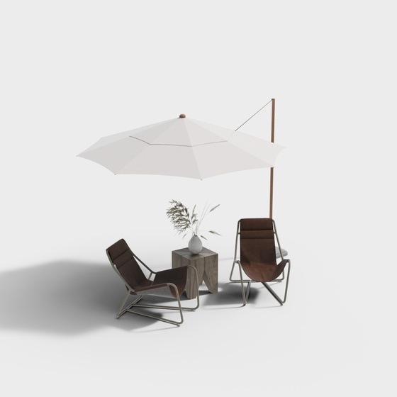 Modern Outdoor Table and Chair Set 3D Model