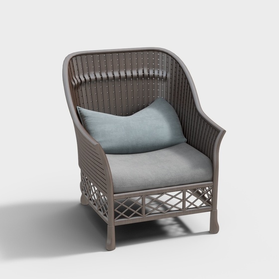 Scandinavian Outdoor Lounge Chair,Gray+Black