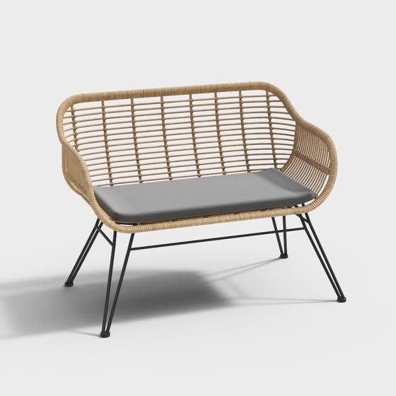 Modern Outdoor Lounge Chair,Wood color+Gray