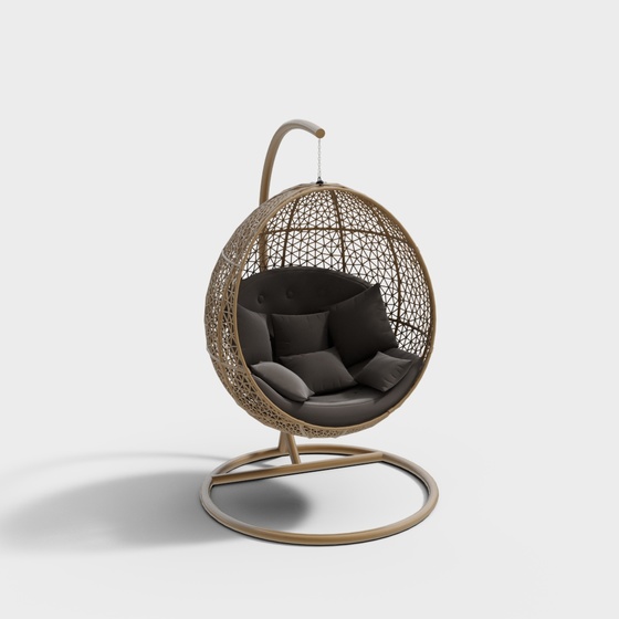 Luxury Outdoor Swing Chair,Brown+Black
