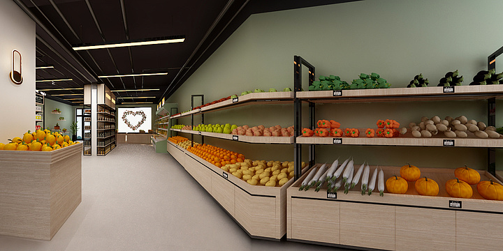 设计师辣椒-文文水果店-装修设计方案