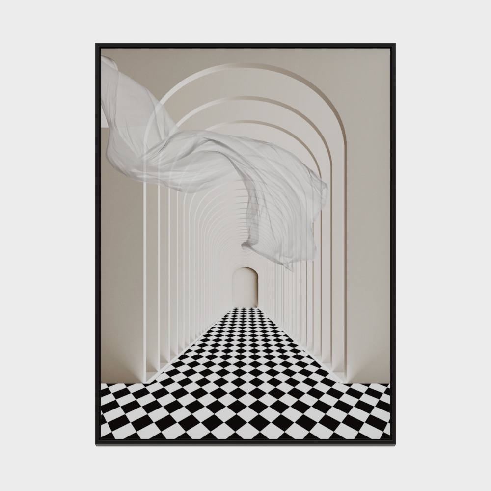  龙匠饰家-北欧现代简约系列-长方形装饰画-217