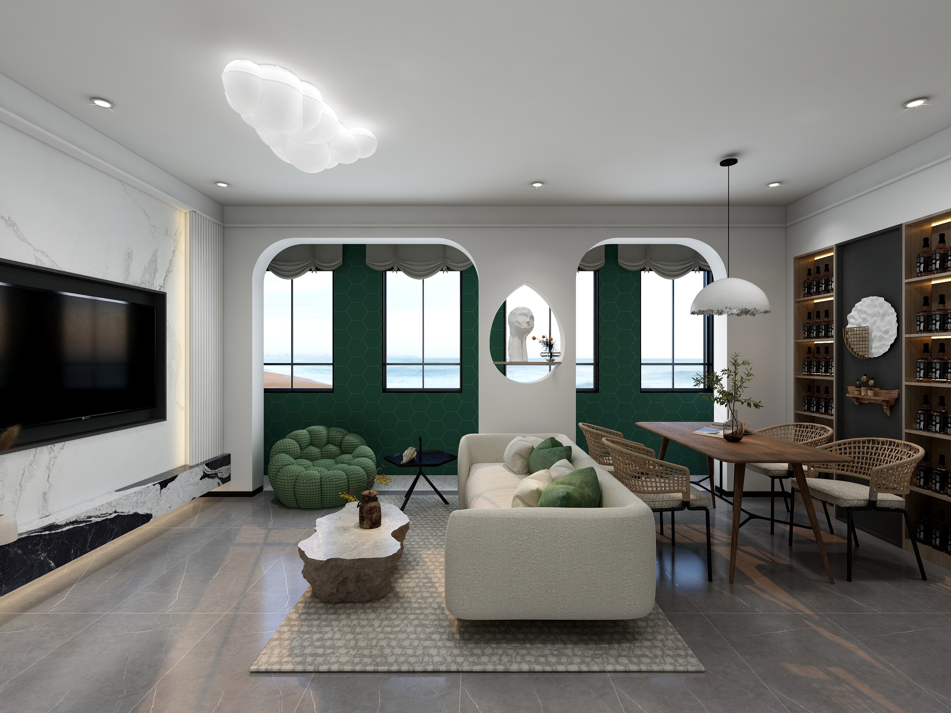 美间设计-瑞和园89.50㎡B户型3室2厅1卫-装修设计方案