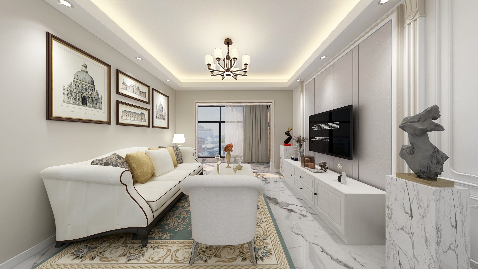 张瑶-轻美式三居室-装修设计方案