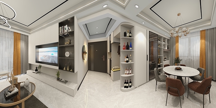 张玉泉-恒大江湾-全景图（T：13420706357）-装修设计方案