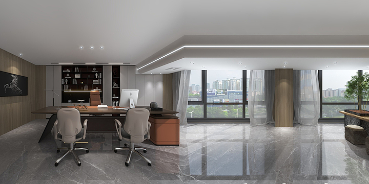 丿墨梵-朱总办公室-装修设计方案
