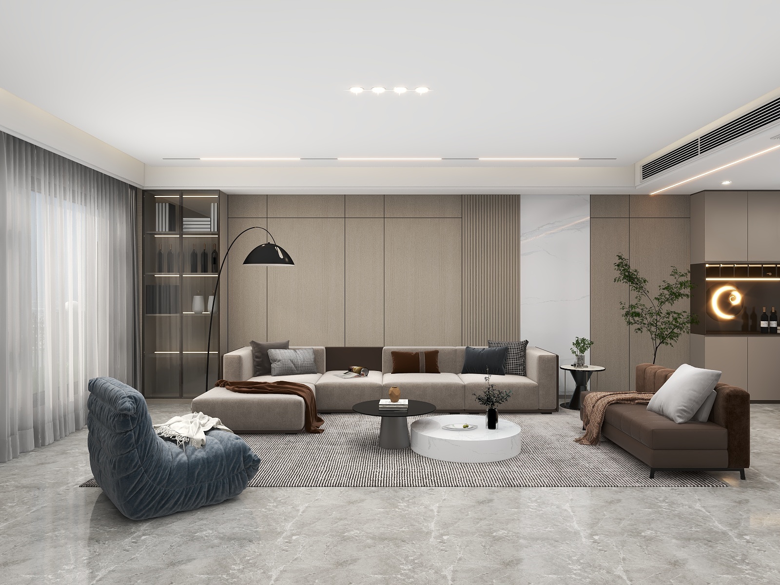 吴爽-轻奢无主灯复式设计装修效果图