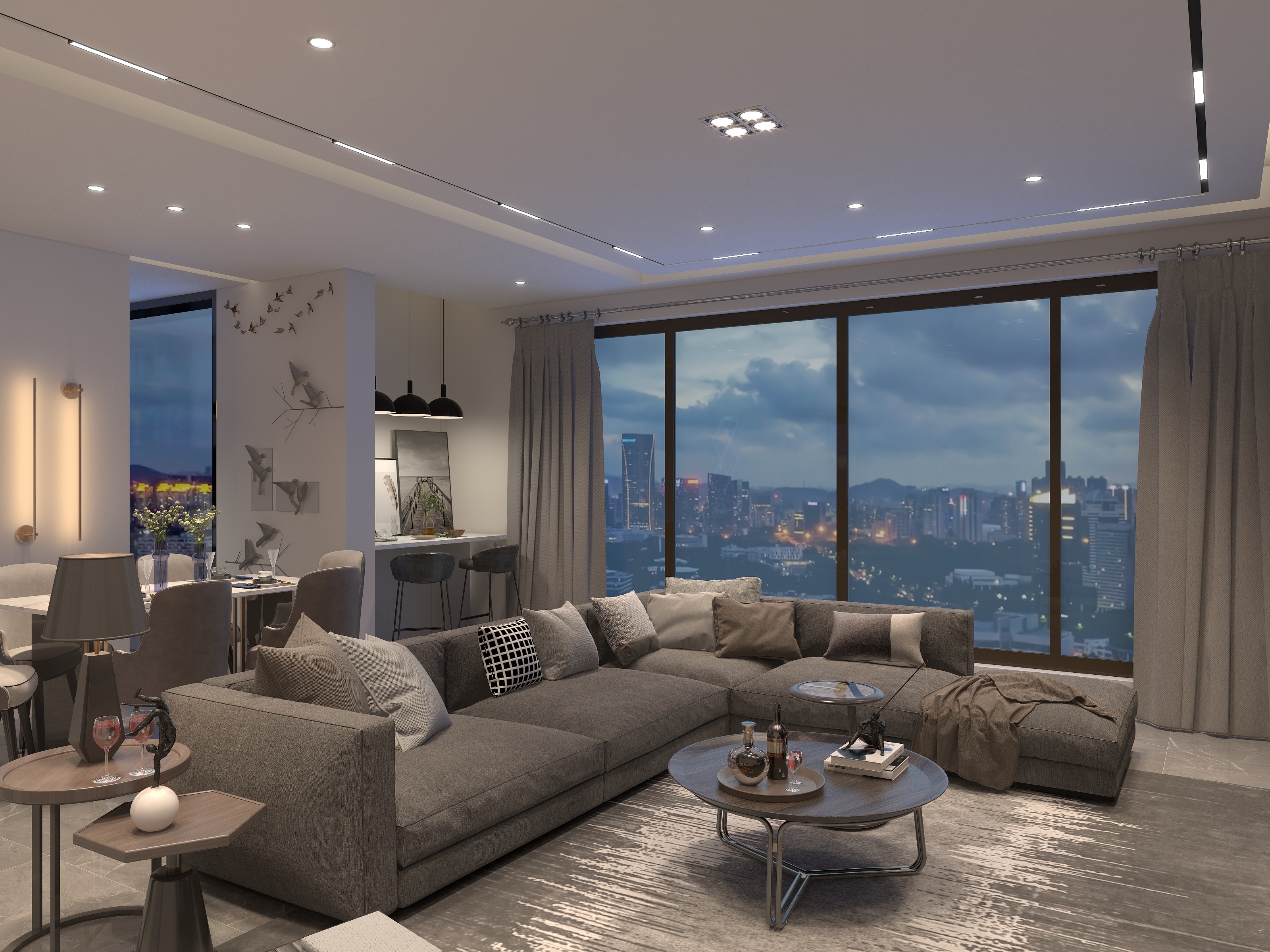 余键朋-巴山夜雨丨轻奢风110.18m²平层-装修设计方案