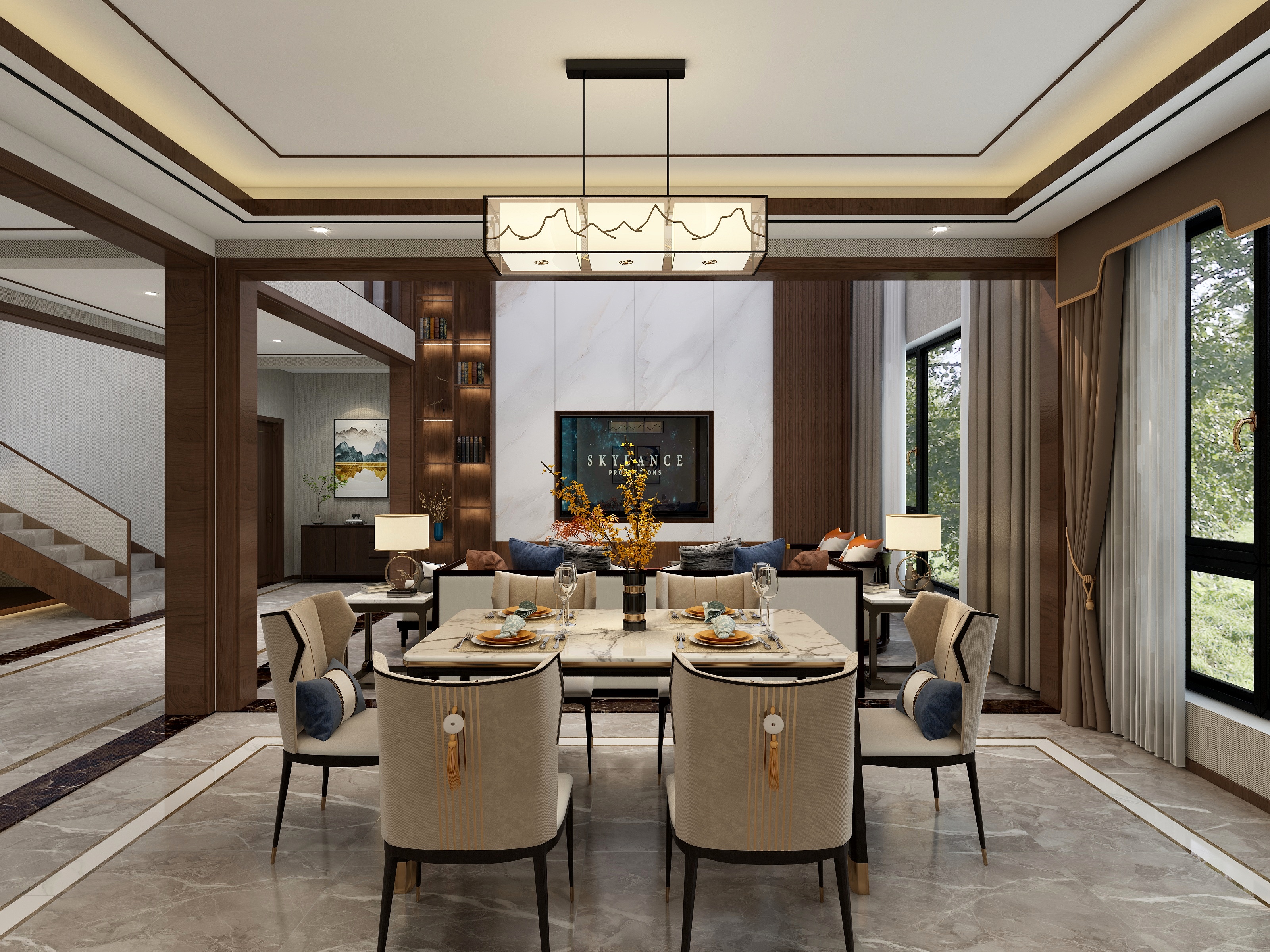 亿舜装饰设计-复式（新中式）-装修设计方案