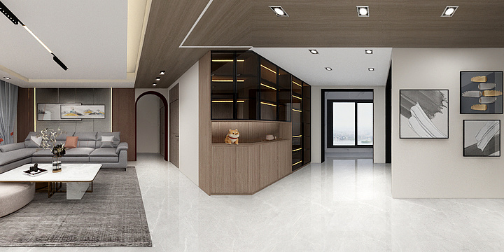 设计型全屋定制-ZHENG-中梁山河甲第135平方样板房效果图-装修设计方案