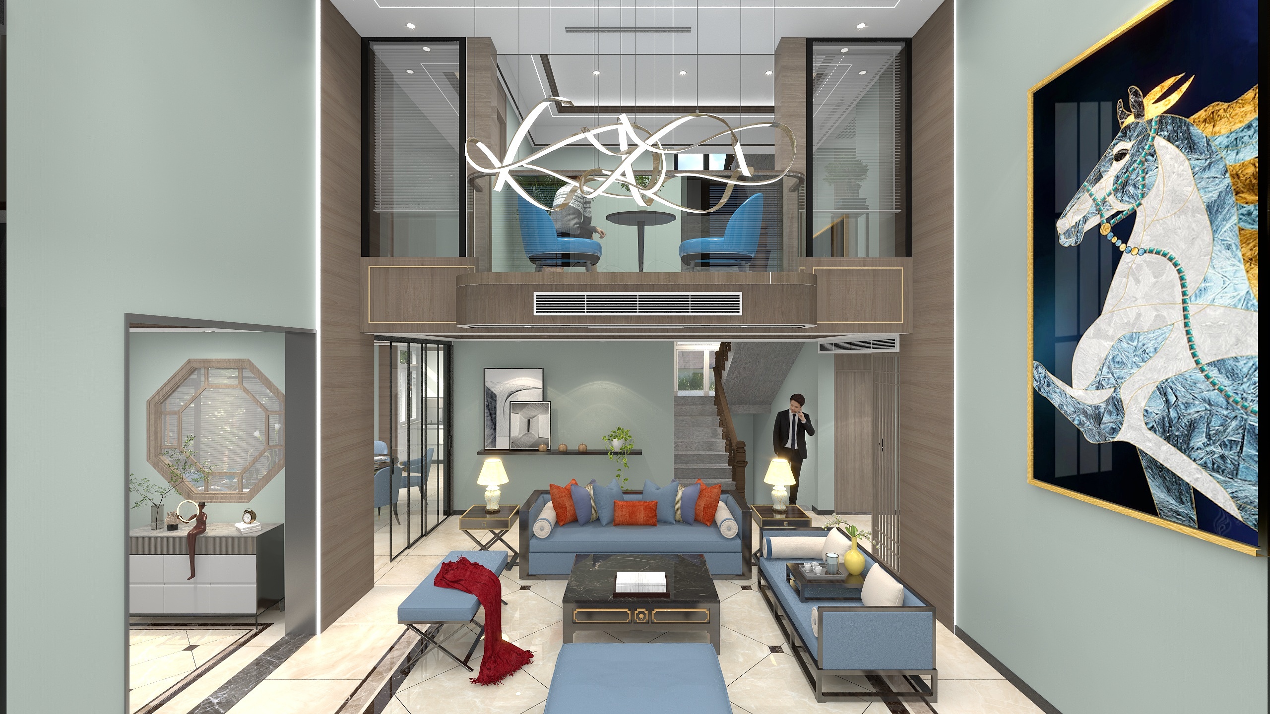 神马云在线-遗爱湖畔自建别墅装修效果图