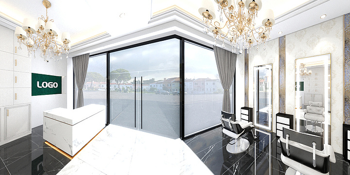 凌霄阁设计工作室-咸阳美神理发店-装修设计方案