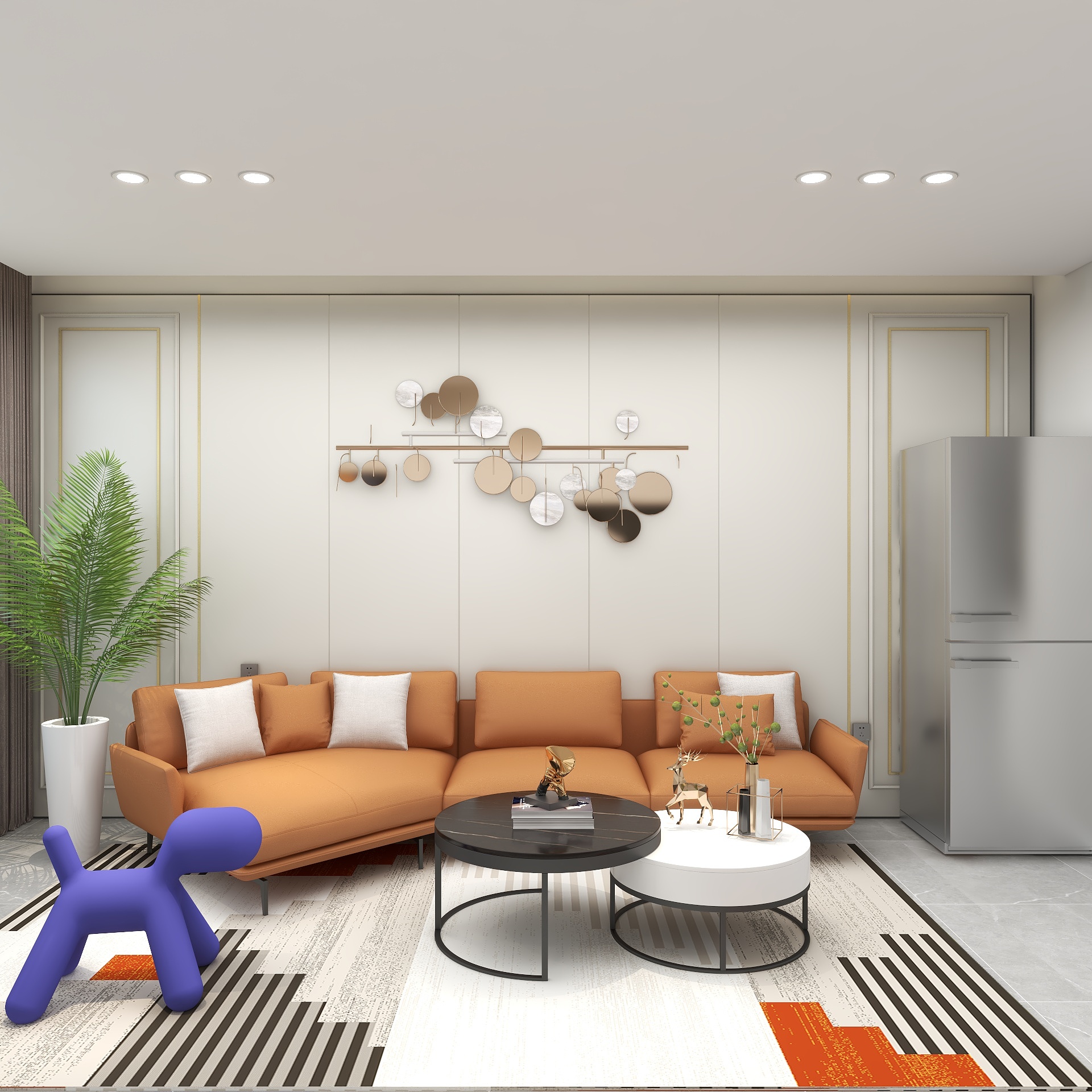 全案设计师张红-䘵人家园70.33㎡2室-轻奢风格-装修设计方案