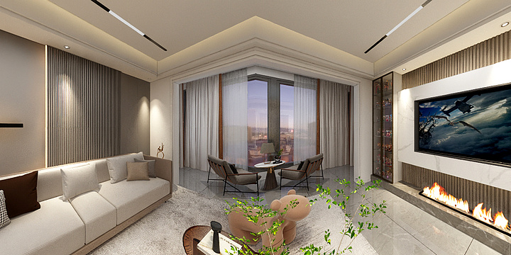 设计师朱浩-畅景苑 杨哥现代简约效果展示-装修设计方案