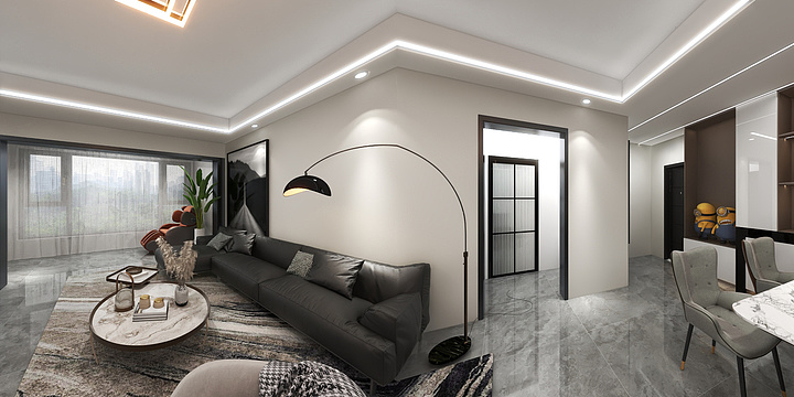 设计の阿坤-明发8#2西户现代极简1东户-装修设计方案