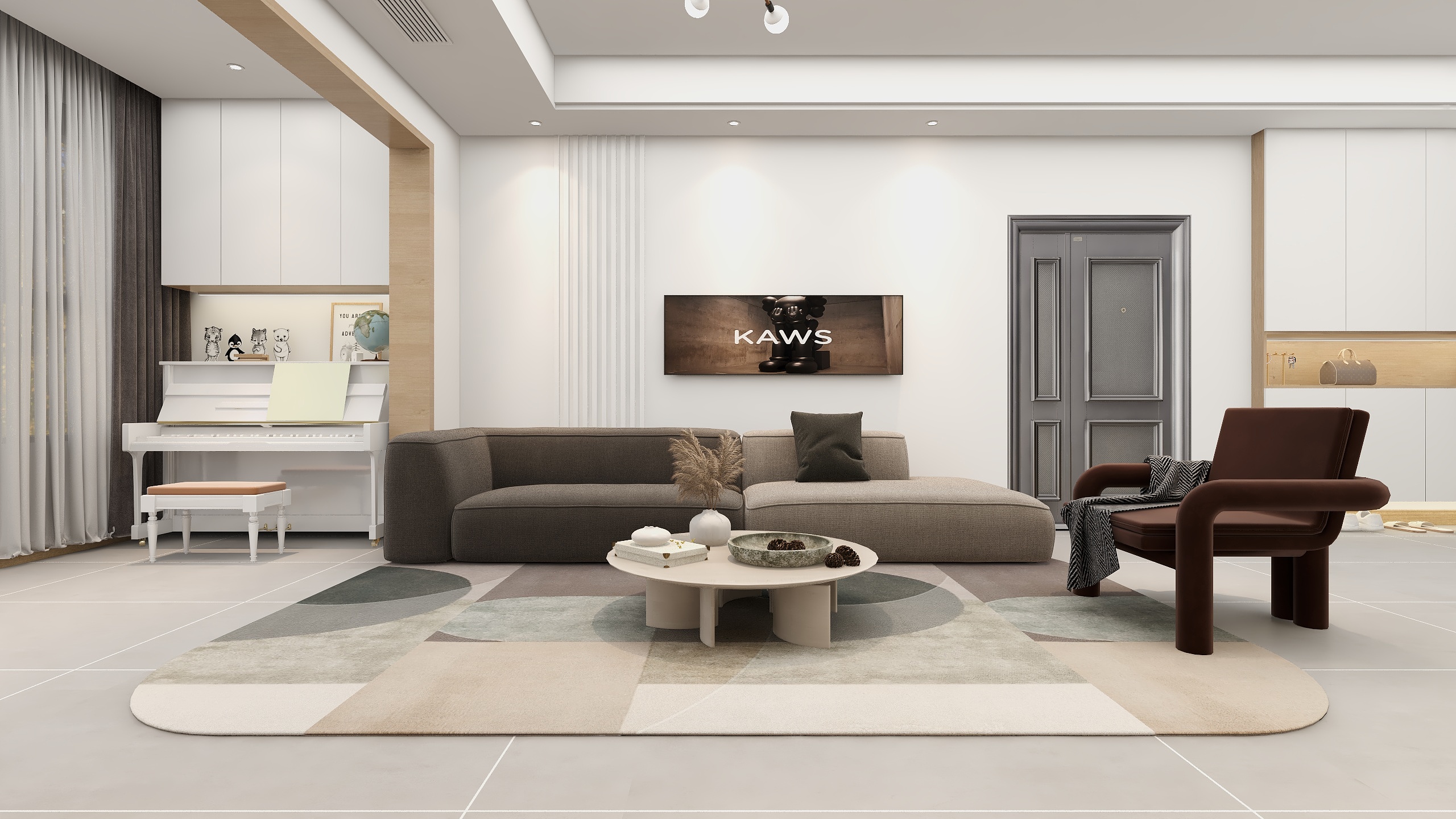 成爽-四川邻水邻州府揽山郡（206平方极简原木风三居室）装修效果图