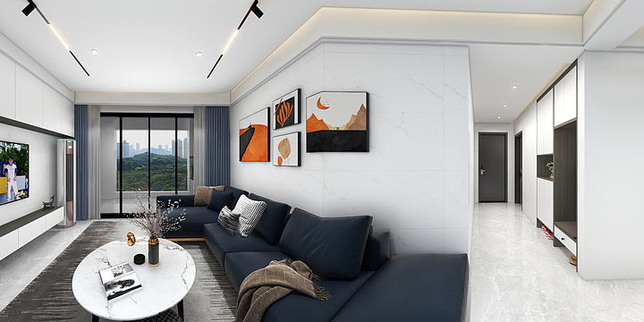 室内装饰设计梁工-康乐花园08户型无主灯-装修设计方案