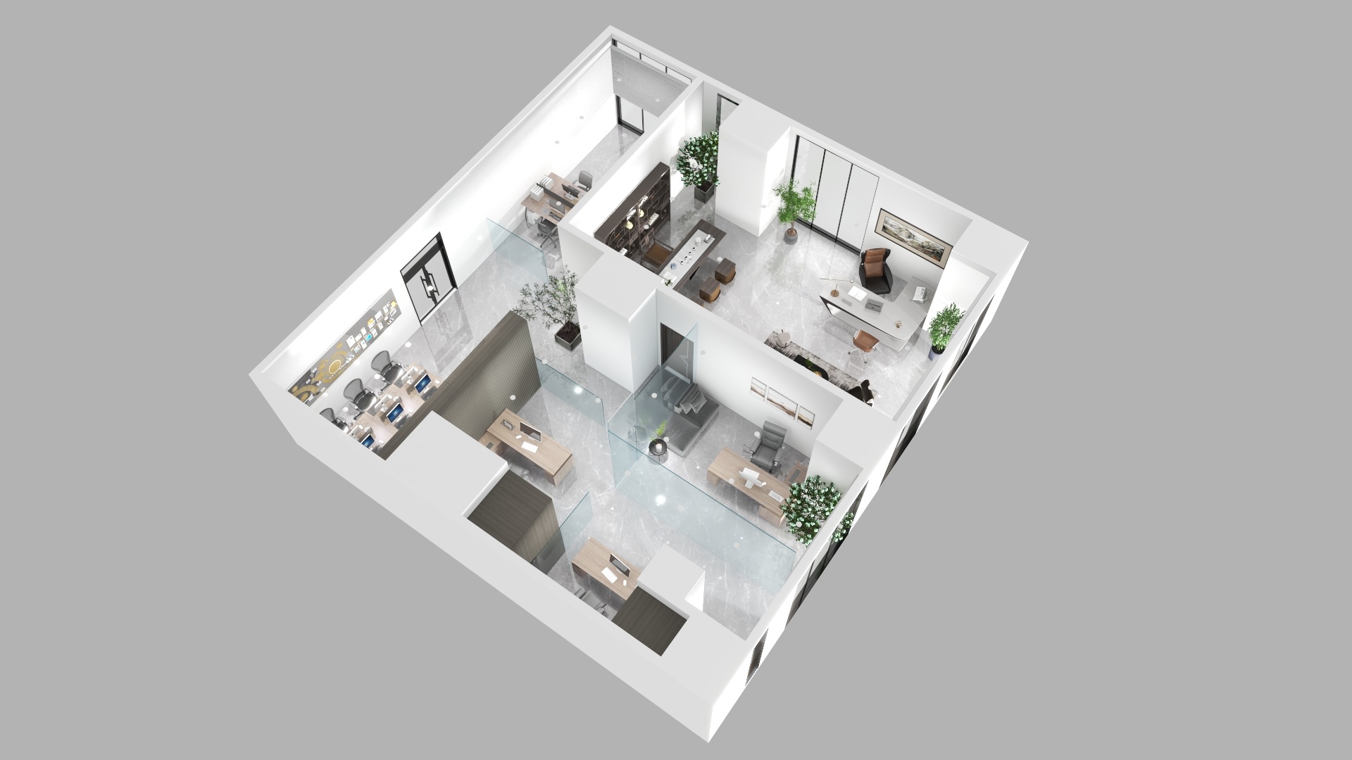 云阳张宇-300平现代办公室-装修设计方案