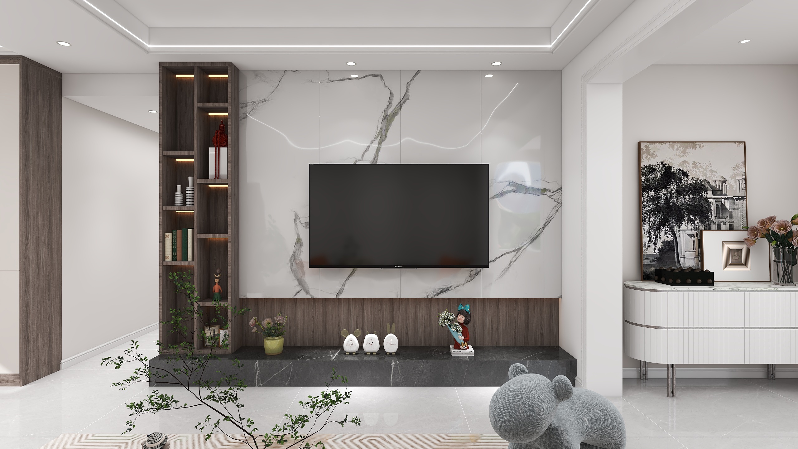 华创美居一YanJun-4房大平层极致温馨装修效果图