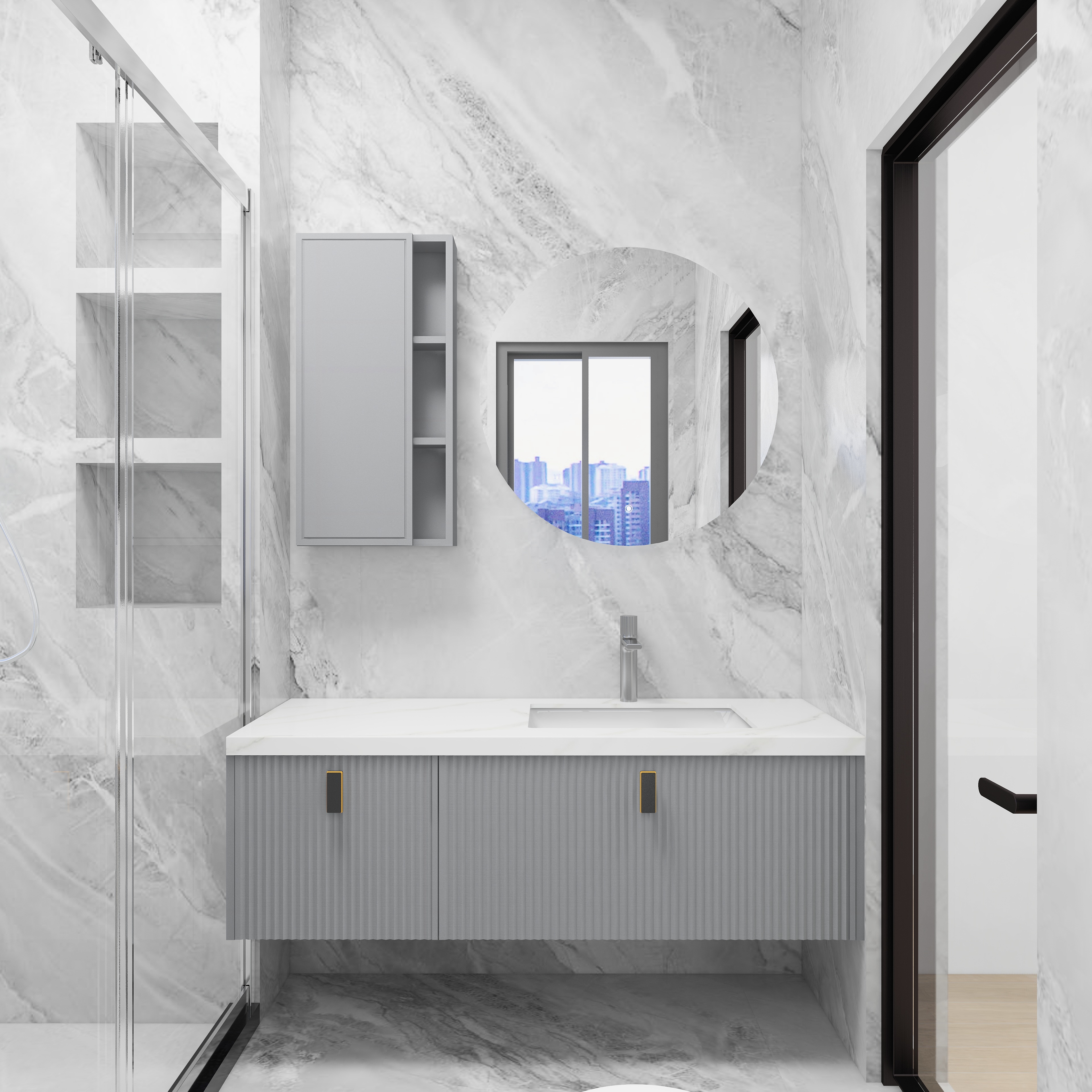 明哥定制- 万和星城C区12-6-1尹美女卫浴效果图展示-装修设计方案