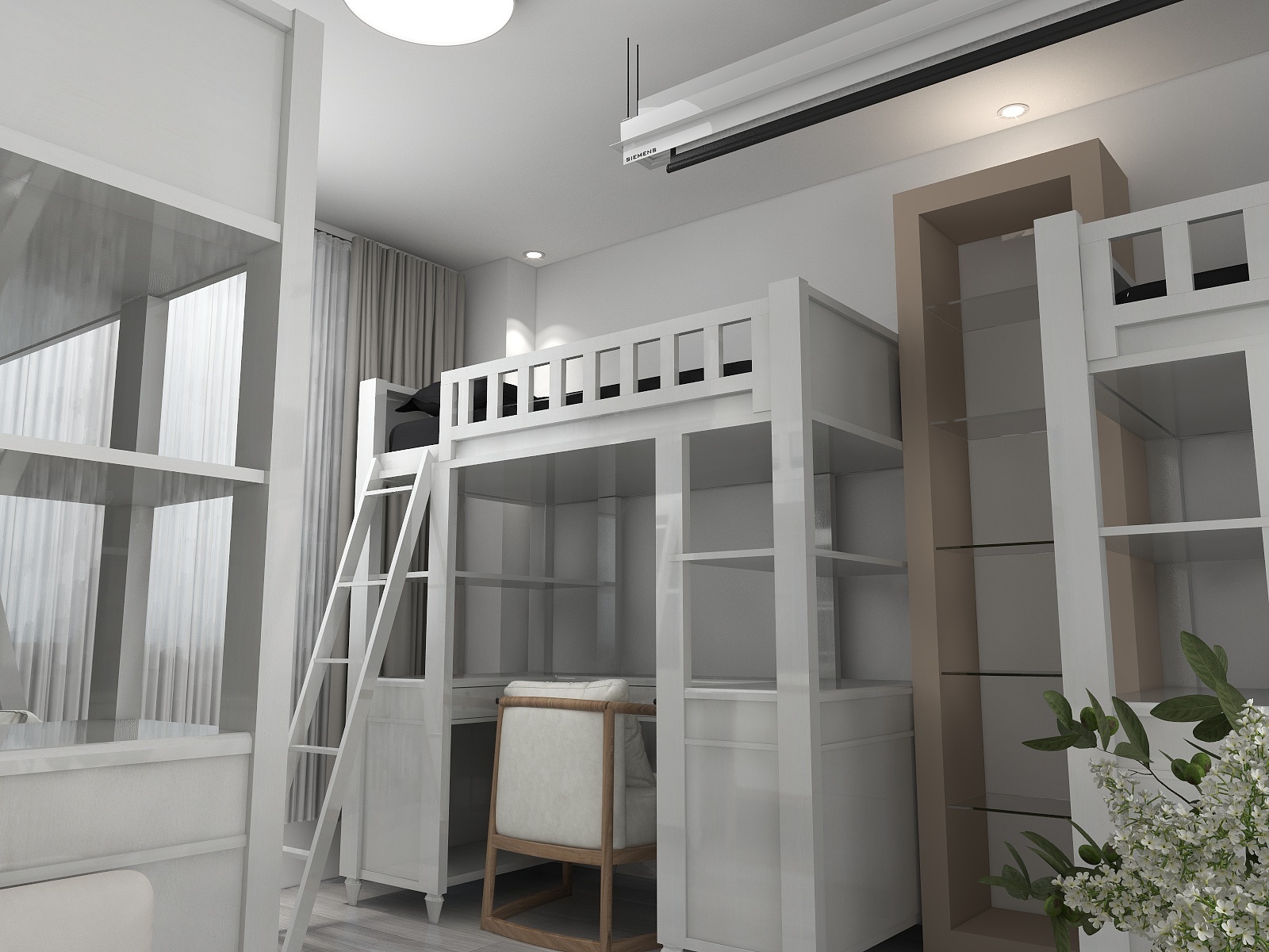 墨辰DIZj-四人寝《月牙白》-装修设计方案