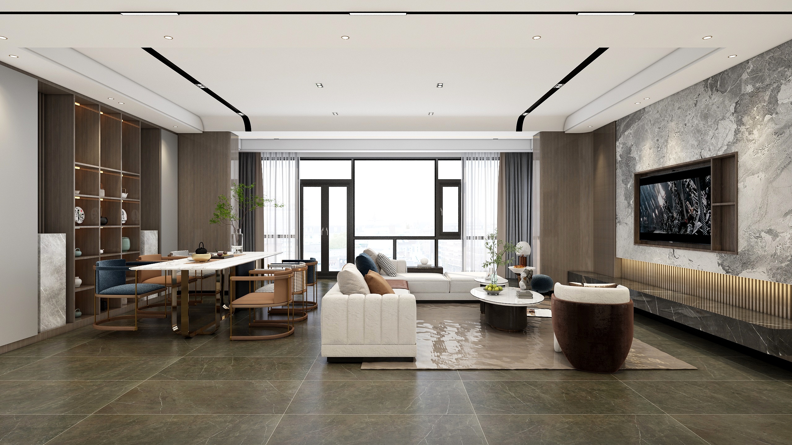 设计丨张超杰-220平轻奢风大平层（腾冲古茶墅）-装修设计方案