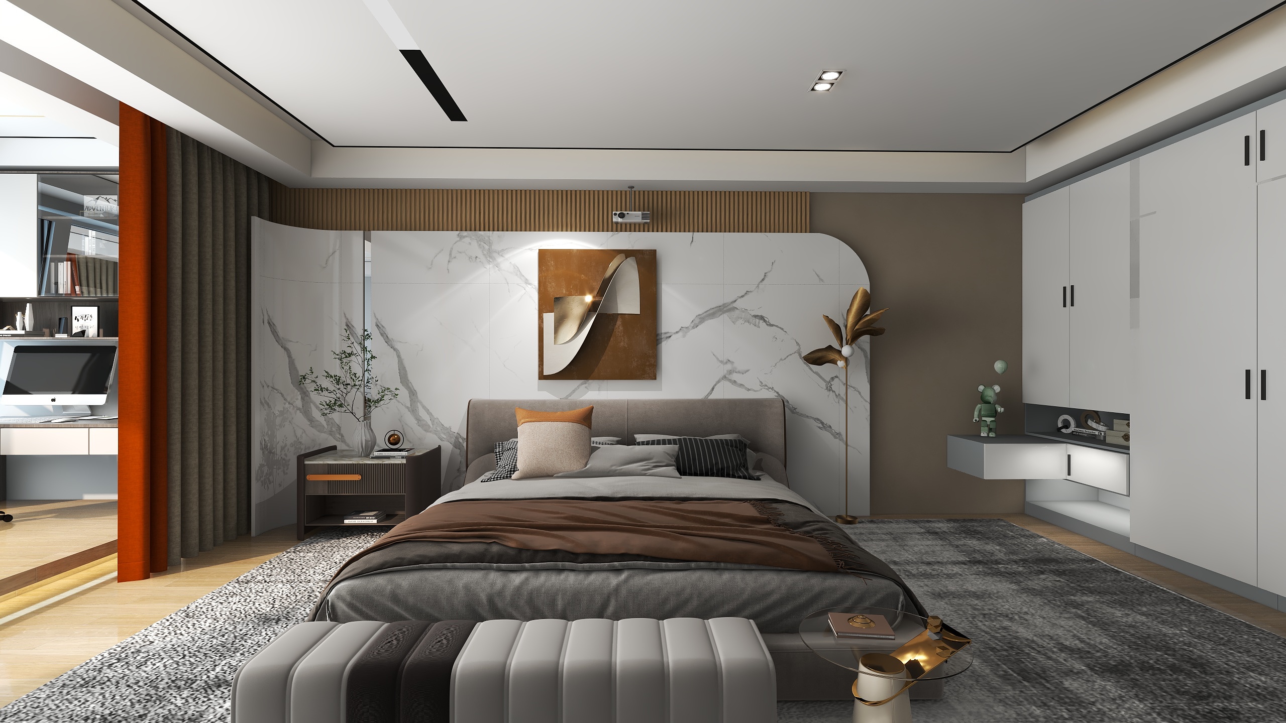 安木设计DESIGN-现代轻奢卧室-装修设计方案