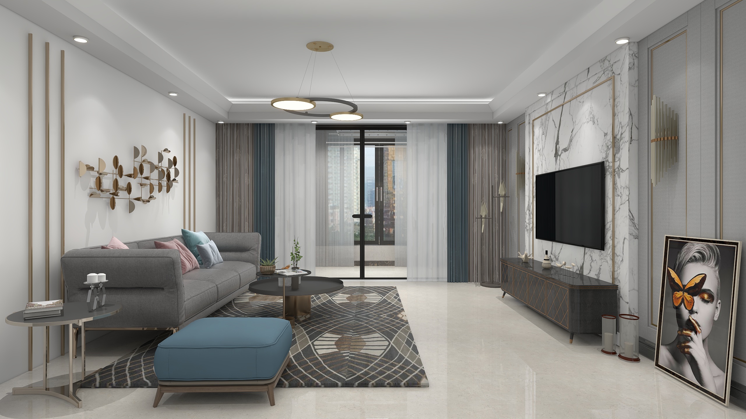 优秀设计狮-太湖天地-客厅-装修设计方案