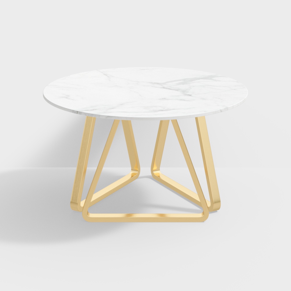 1350mm White Modern Round Faux Marble Dining Table with Stainless Steel Base