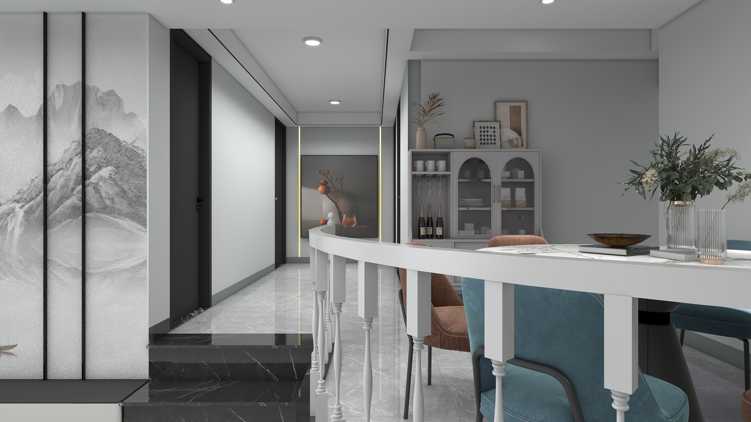 柒柒效果图-106平方现代简约三居室-装修设计方案