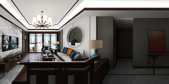 泸州零壹设计-江湾城贺总，中式风格 设计师18200413161邓彪-装修设计方案