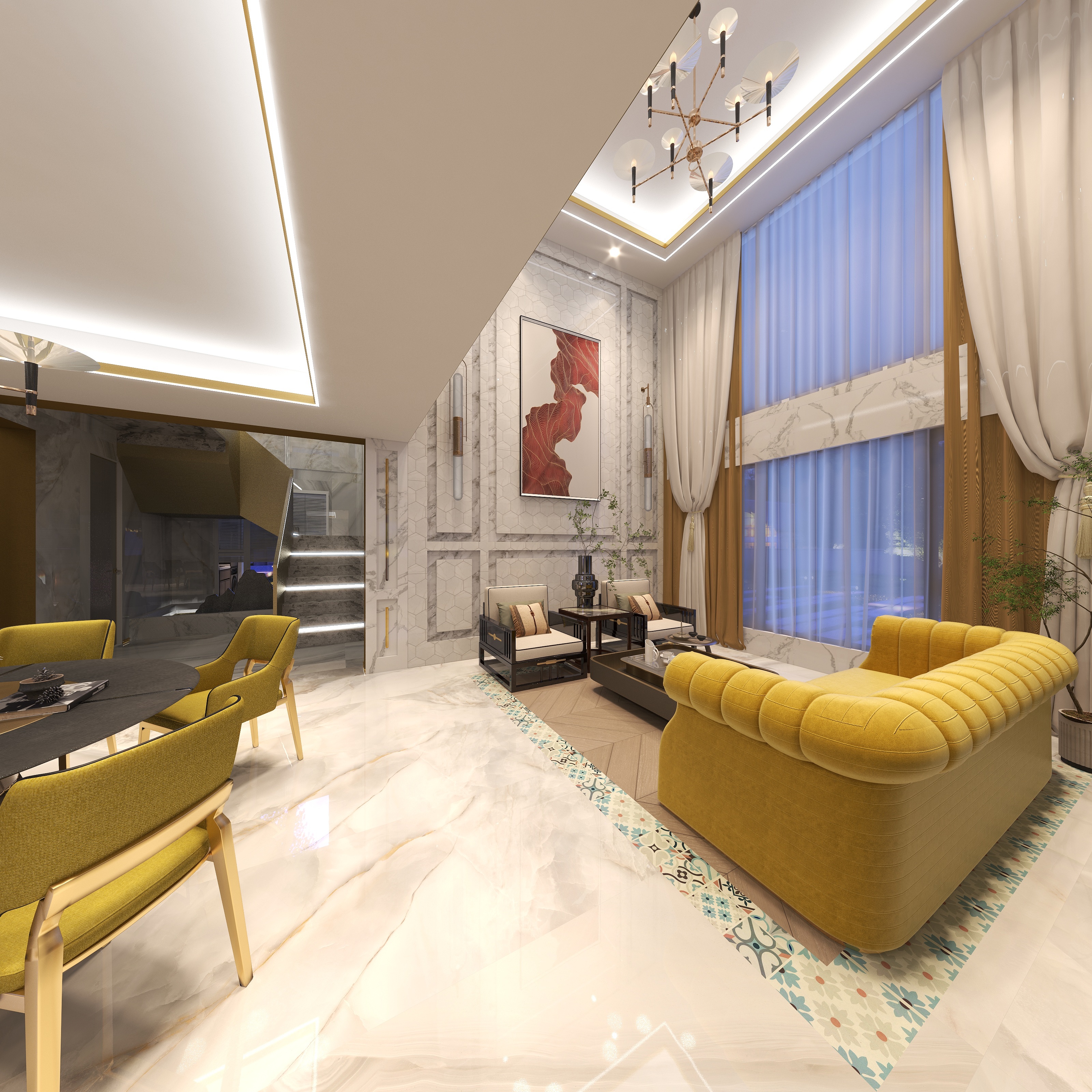 y141913-2层别墅户型装修效果图