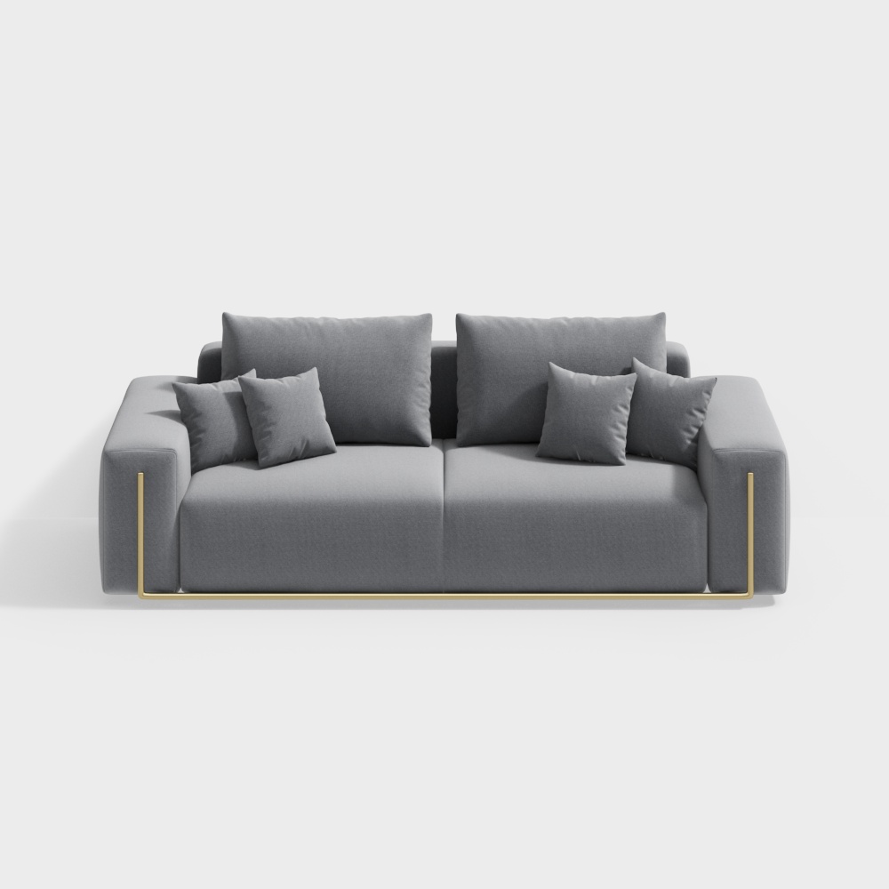 Modernes gepolstertes Sofa 3-Sitzer-Sofa aus Baumwolle und Leinen