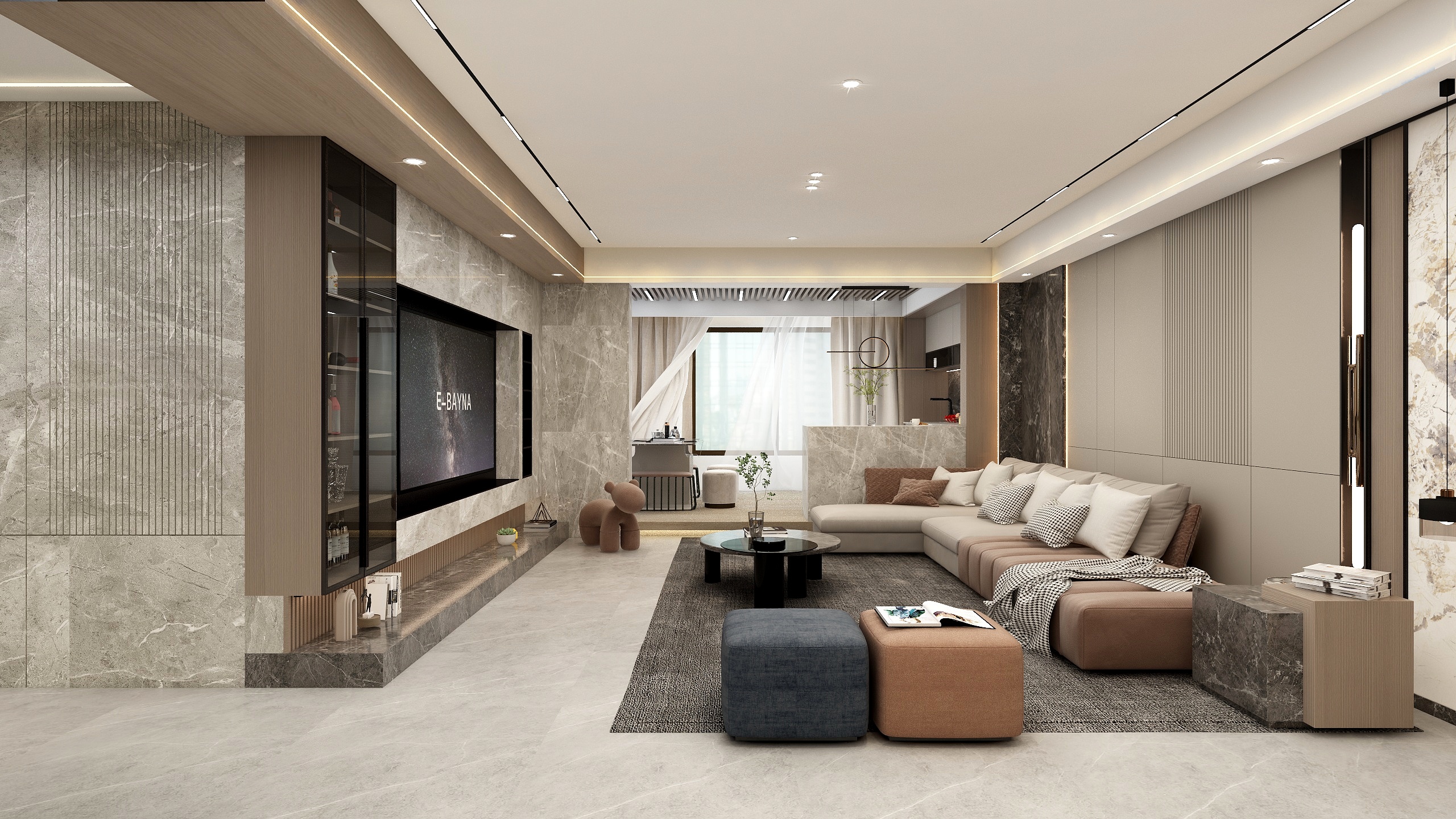 张煜强煜境设计-《爆单了》一166平米现代轻奢四房装修效果图