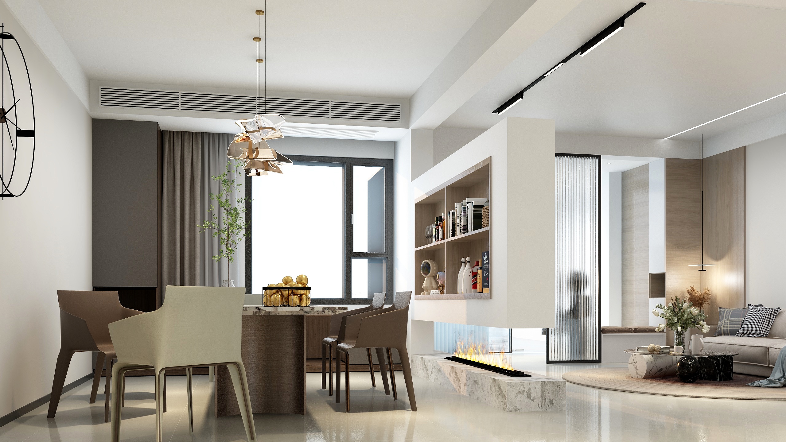 千彦空间设计-温馨奶油风-140㎡四口之家邂逅温柔-装修设计方案