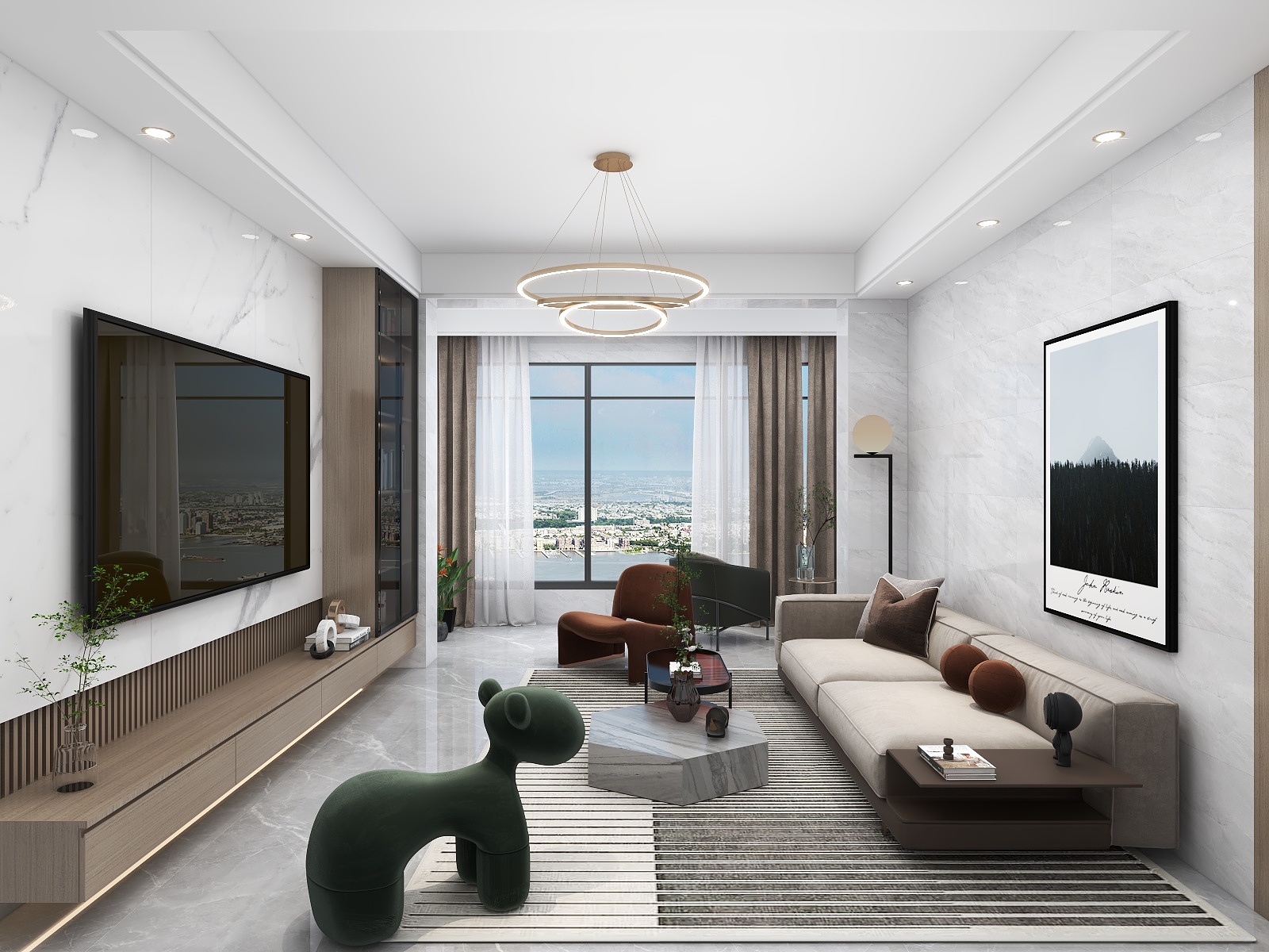 吴爽-现代简约风格设计装修效果图