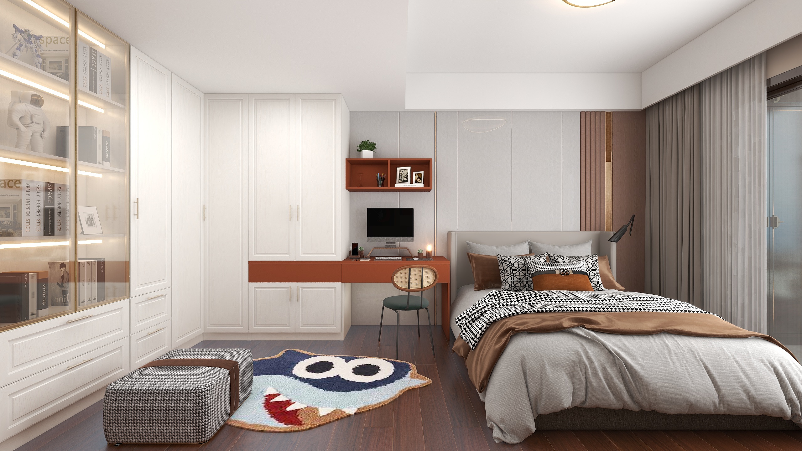 襄阳整家定制-150平新中式简约风格四室两厅-装修设计方案