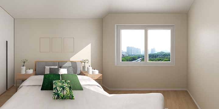 青天白玉-德信海德公园83.00㎡A2’3室2厅1卫1厨-装修设计方案