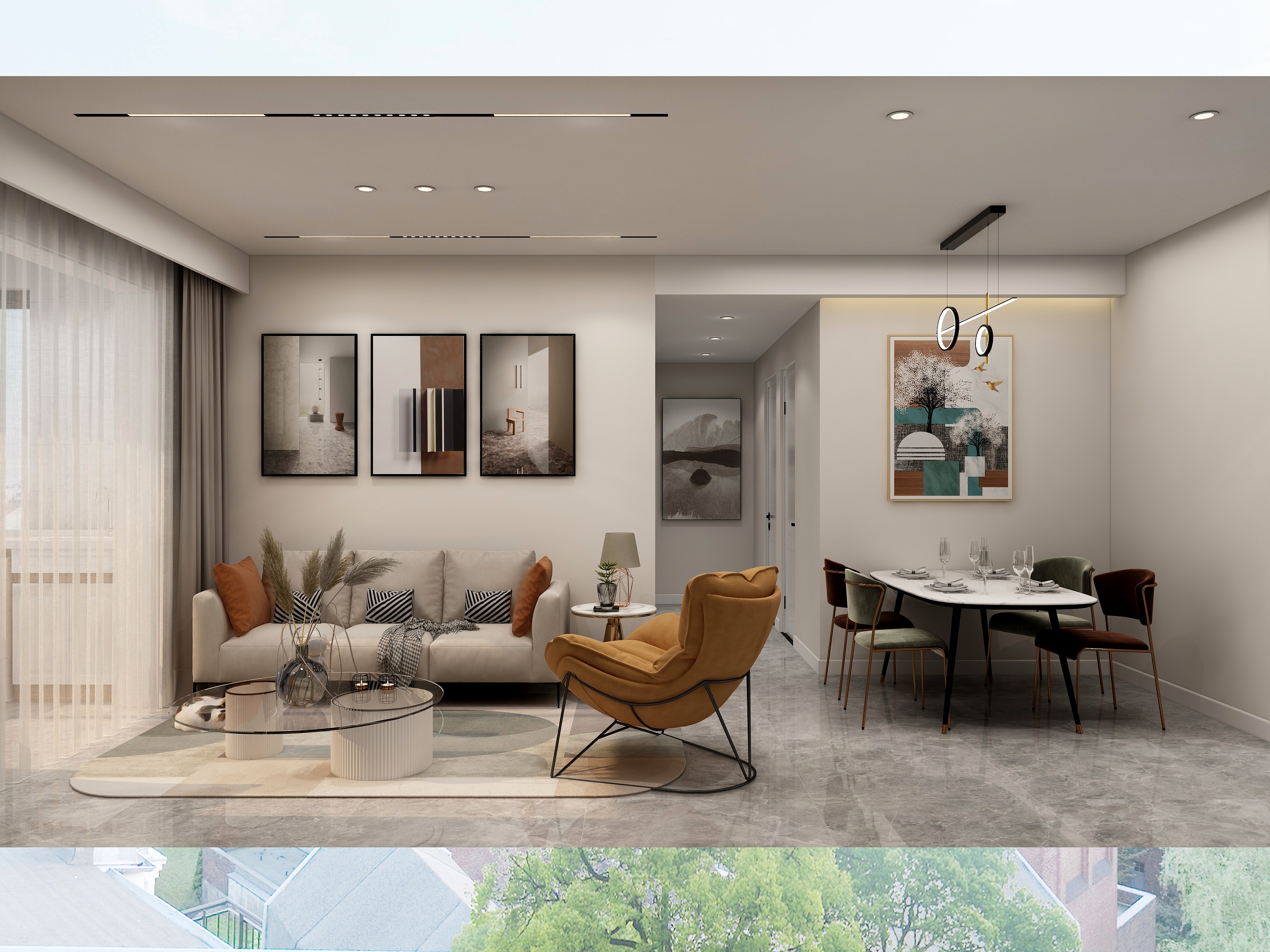 杨超-95M²现代简约无主灯风格-装修设计方案