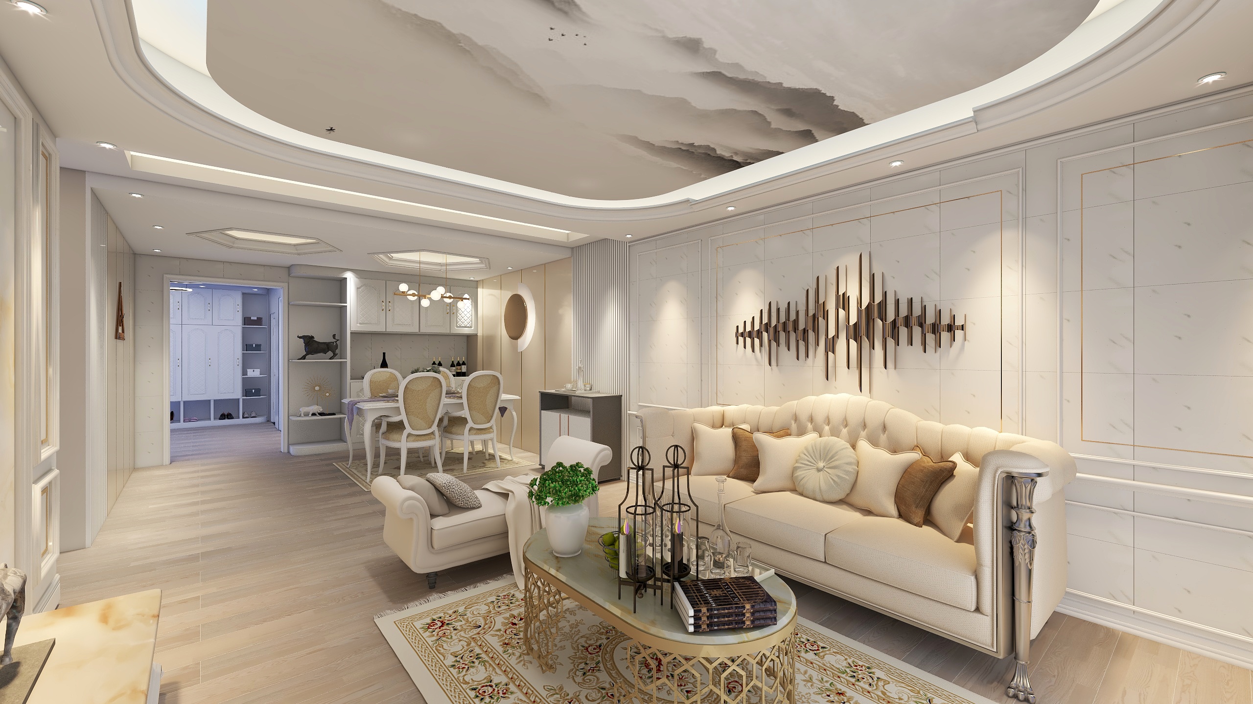 您的梦想在此已匹配到同款设计-大汉兴龙府129平方-装修设计方案