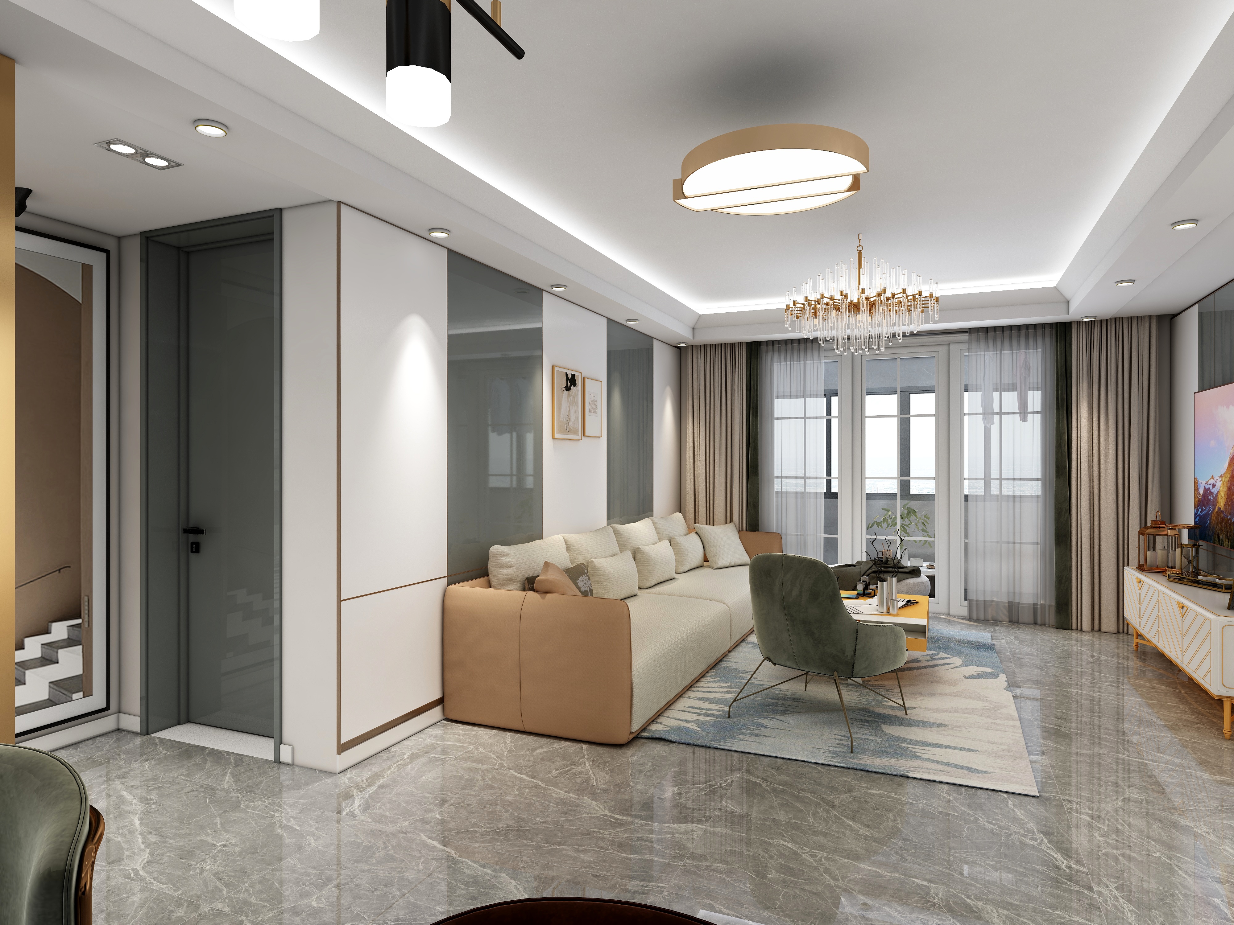 临邑蓝鸟家居-现代 高光蓝-PET-装修设计方案