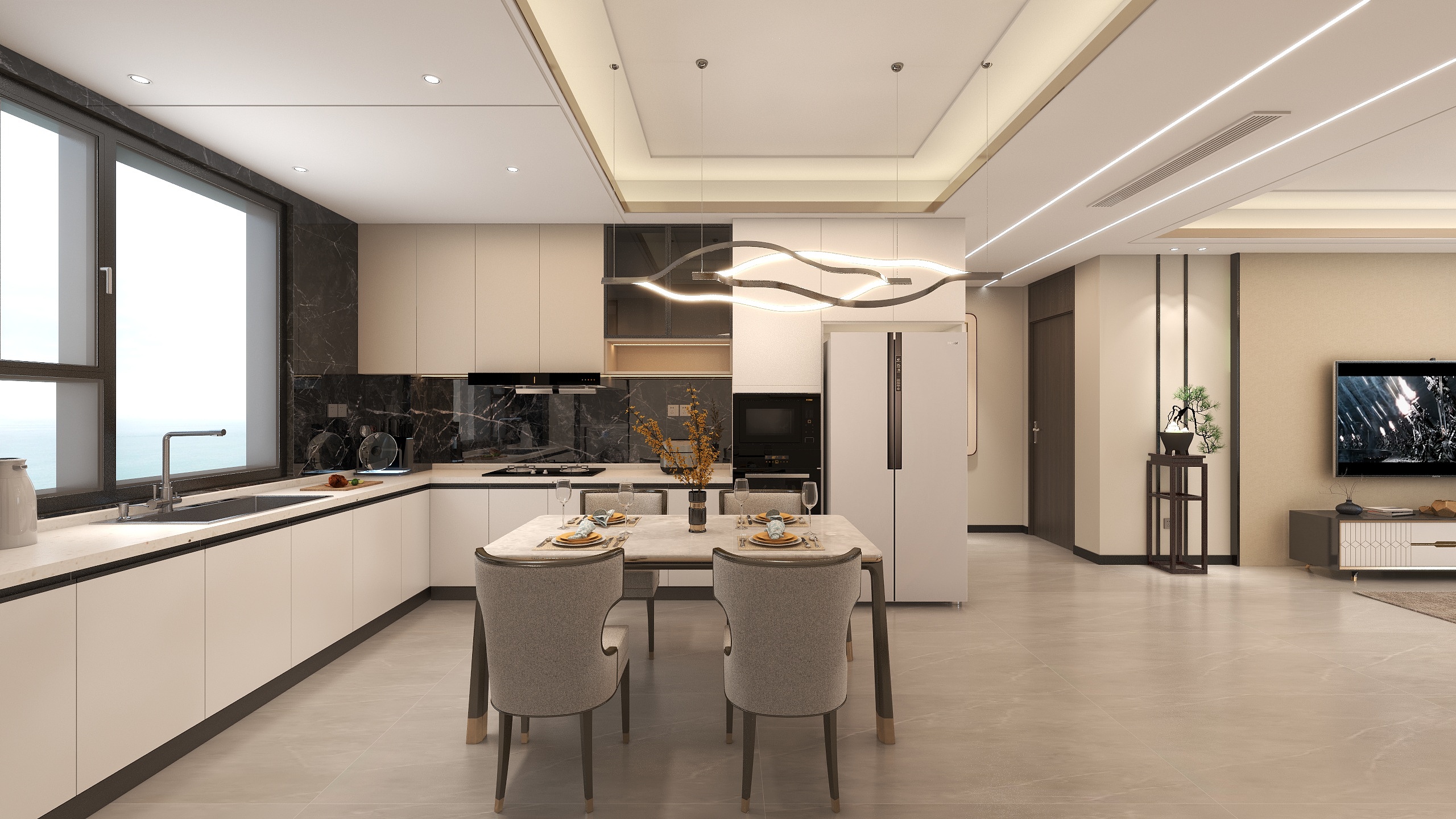 Designer_老黄-皓月天墅90平三居装修效果图